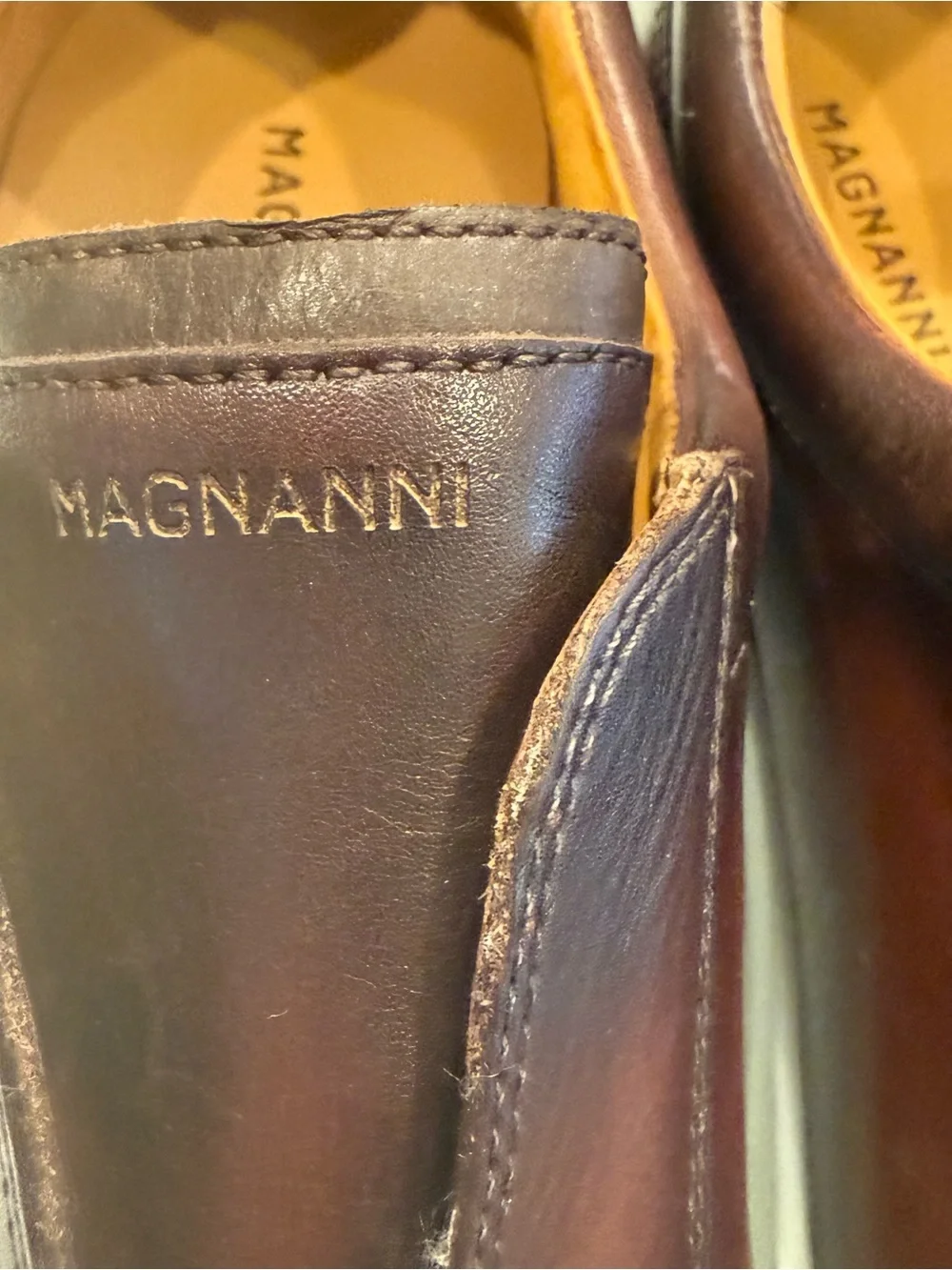 Magnanni Mens Gaslon Dress Sneakers Brown Leather Slip-On Sz US 8.5 EU 41.5 NEW